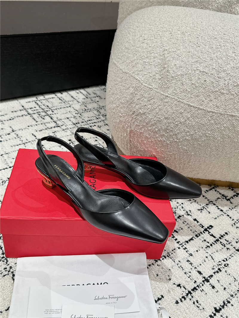Ferragamo Cage Slingback Leather Pumps
