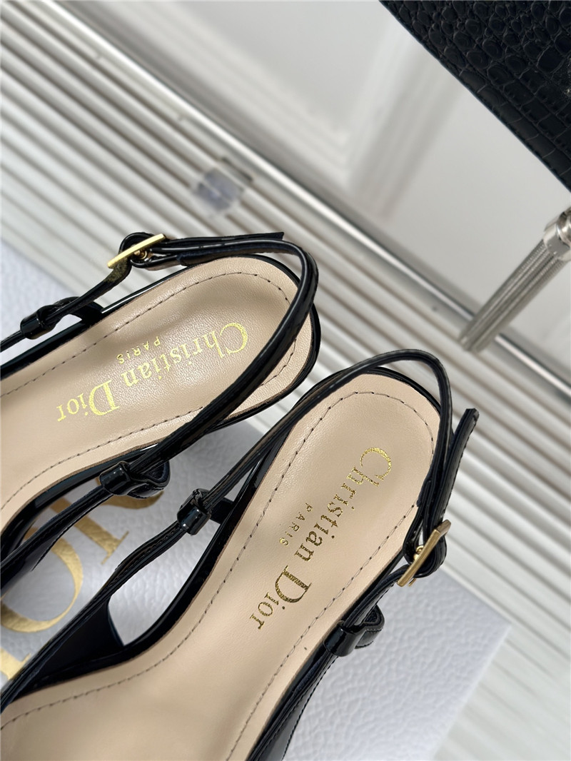 chr1st1an D10r black patent leather slingback pumps