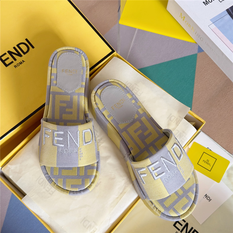 F**di sunshine yellow platform sandals