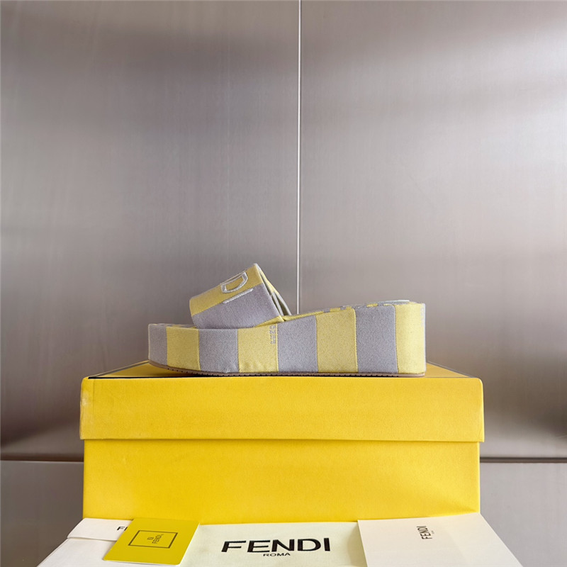 F**di sunshine yellow platform sandals