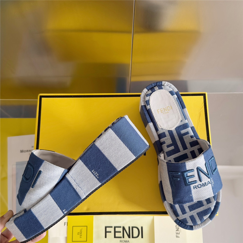 F**di sunshine denim platform sandals