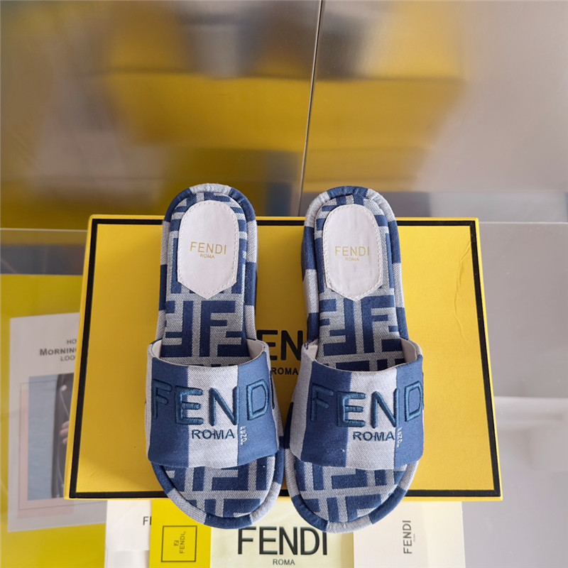 F**di sunshine denim platform sandals