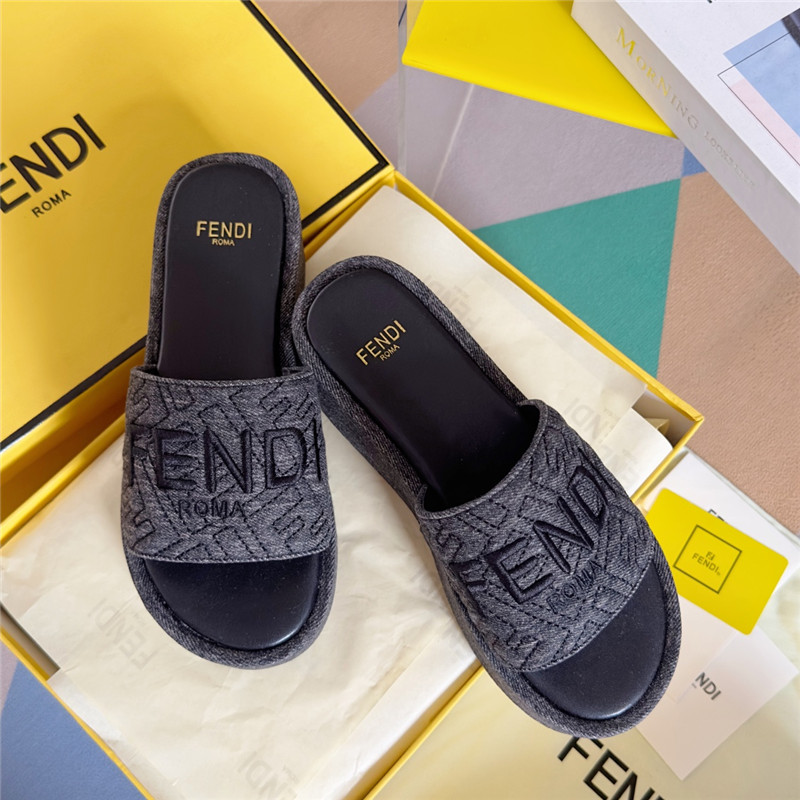 F**di sunshine gray platform sandals