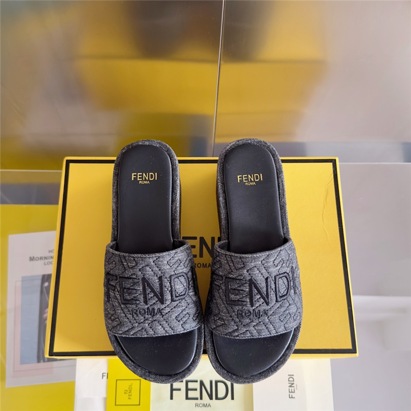 F**di sunshine gray platform sandals