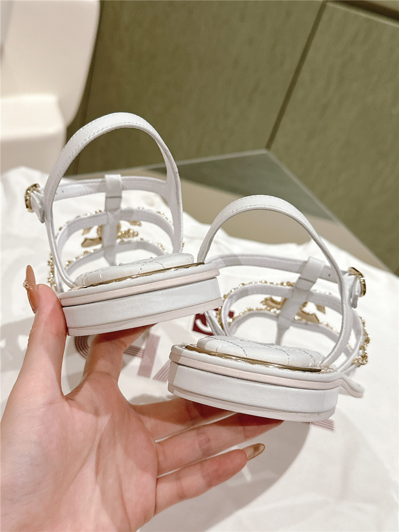 Ch**el white flip flops flat sandals