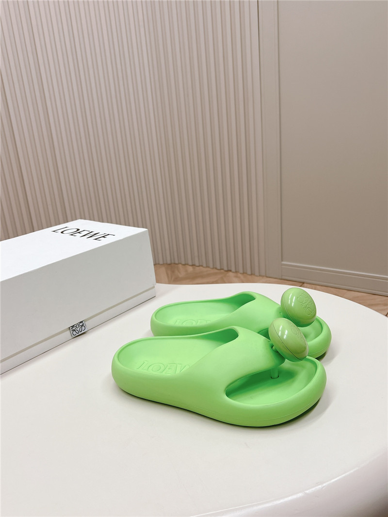 L0ew* bubble thong slide in green