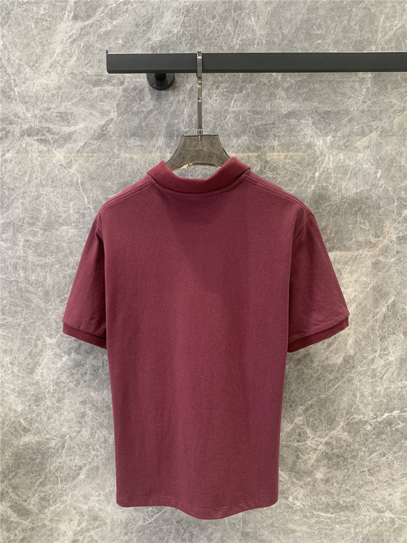 M1um1u wine red polo collar short-sleeved t-shirt replica clothes