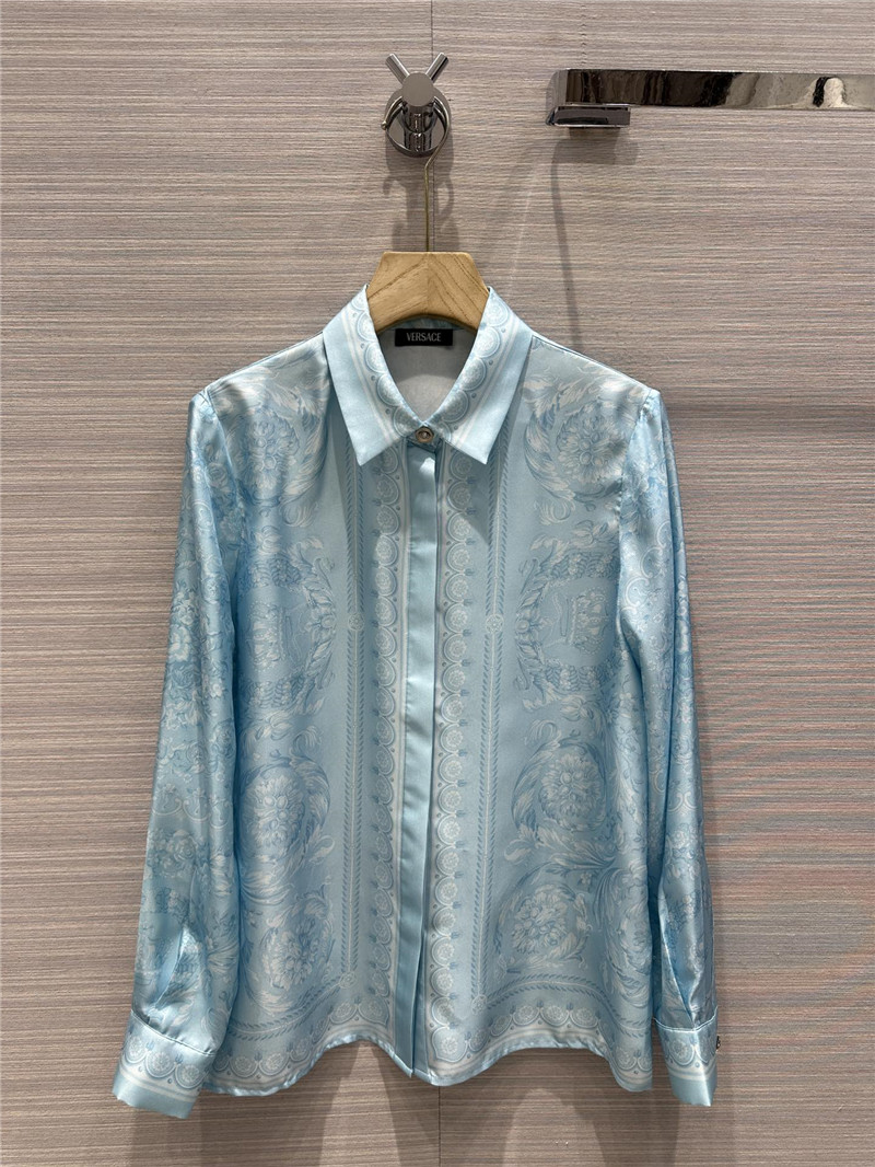 Versace positioning printed silk shirt replica clothing sites
