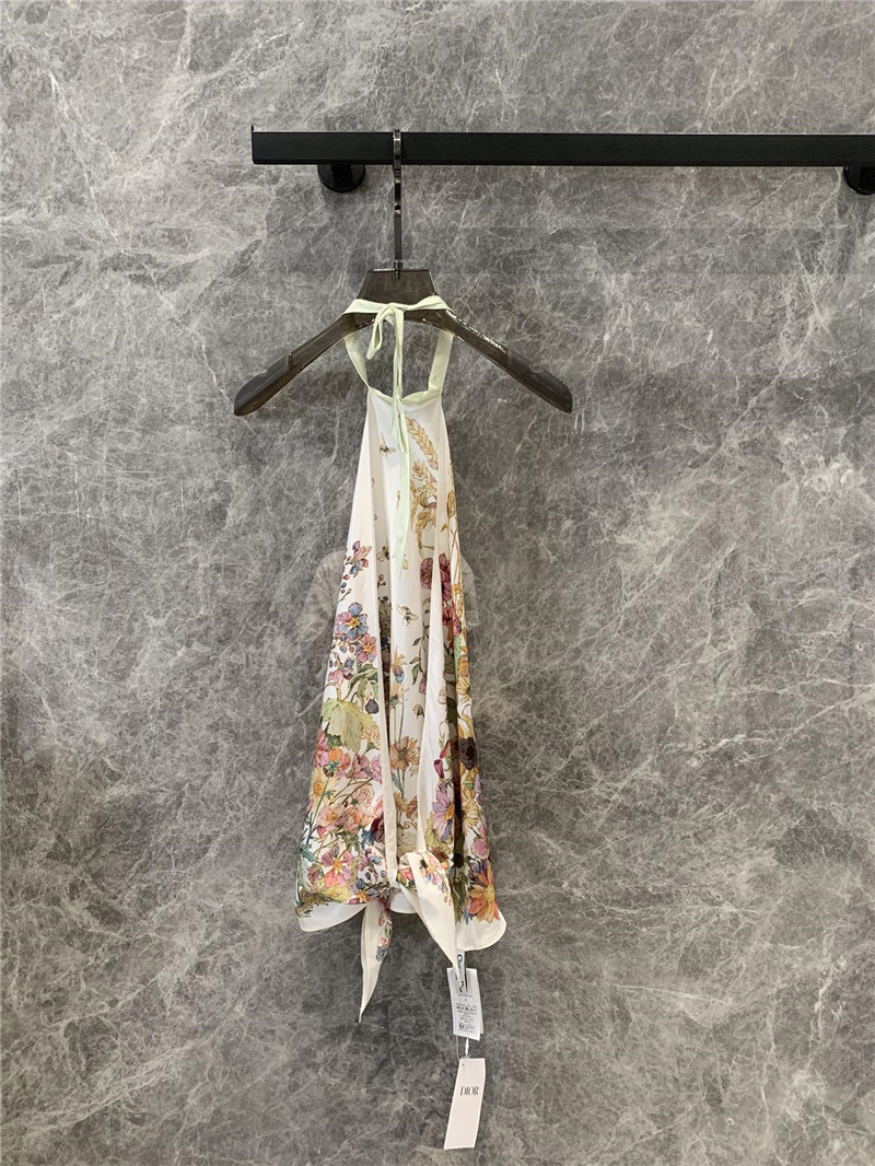 D10r silk printed halter neck vest replica clothes