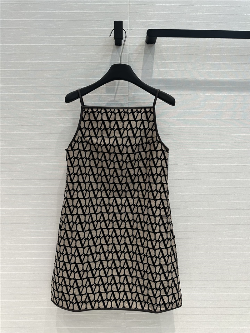 Va1e*ntin0 leather trim suspender dress replica clothing sites