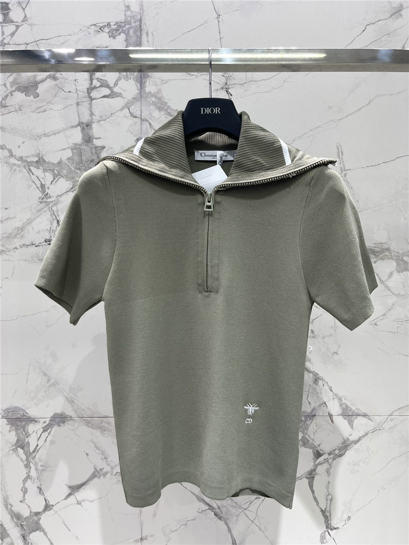 D10r navy collar half zip short sleeve replica designer clothes