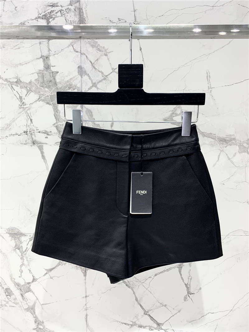 F**di pebbled cord leather shorts replicas clothes