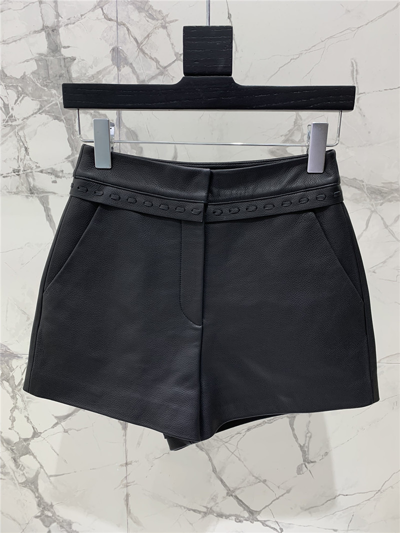 F**di pebbled cord leather shorts replicas clothes