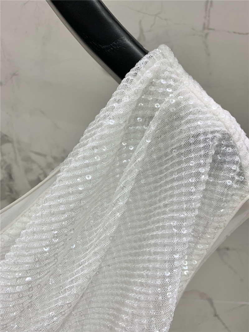 Y51 one-shoulder sequined mesh skirt replica d&g clothing
