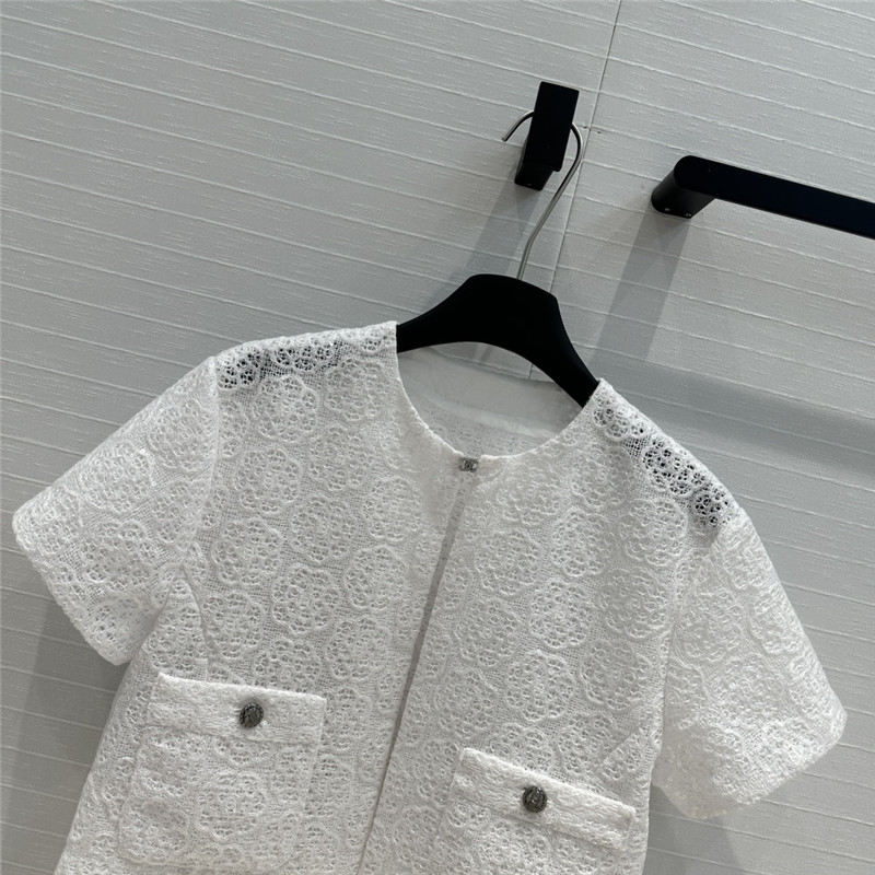 Ch**el camellia short-sleeved jacket replicas clothes