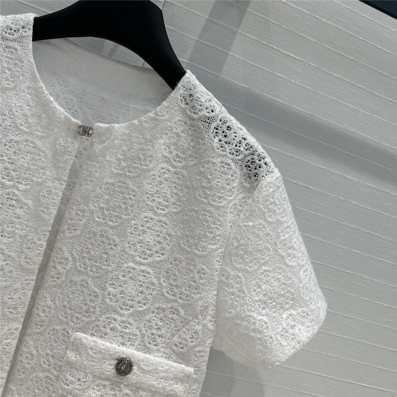 Ch**el camellia short-sleeved jacket replicas clothes