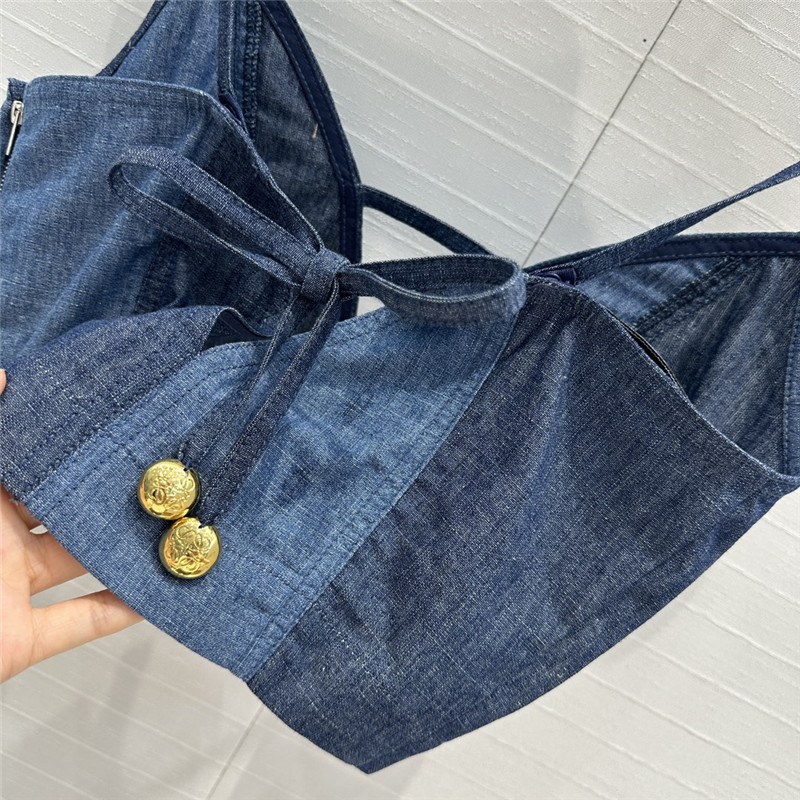 L0ew* tube top suspenders denim top replica d&g clothing