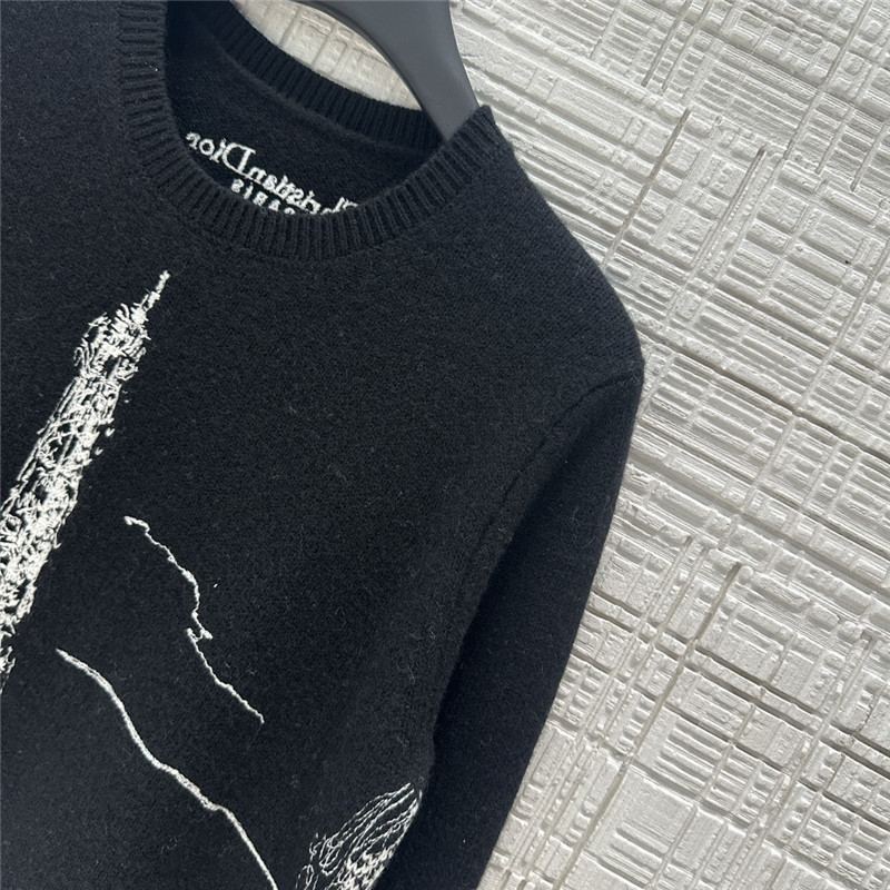 D10r paris motif knit sweater black