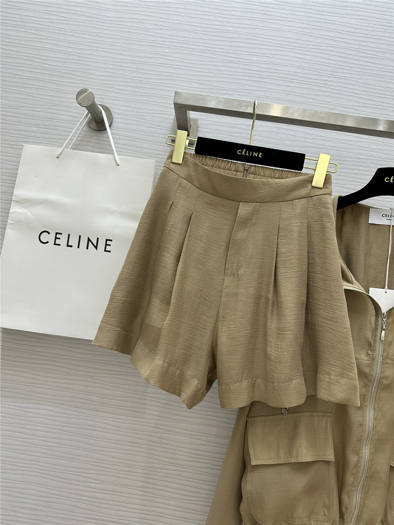 Ce1i*e tencel hooded jacket + shorts set replica clothes