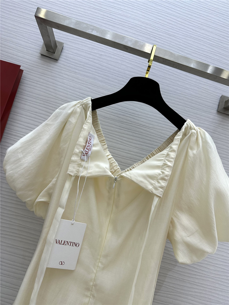 Va1e*ntin0 v neck puff sleeve dress replicas clothes