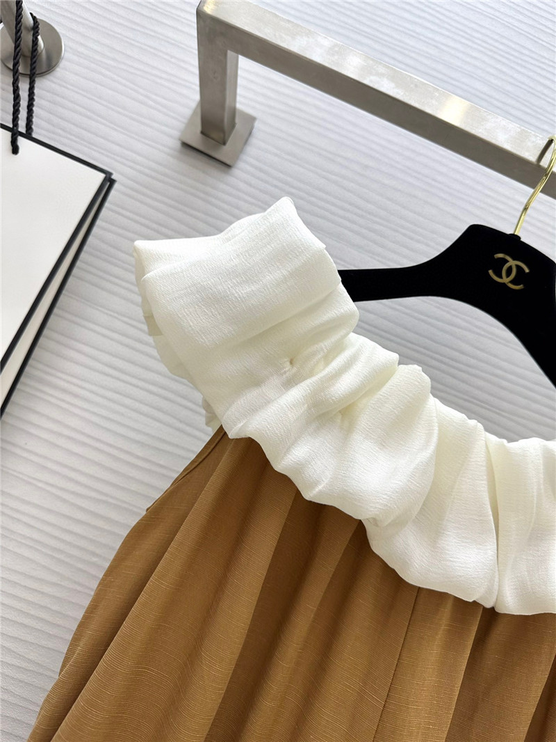 Ch**el one-shoulder silk and linen jumpsuit replica clothing