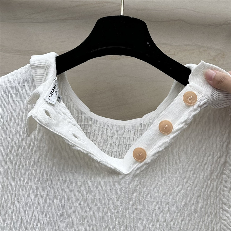Ch**el woven lace collar small top