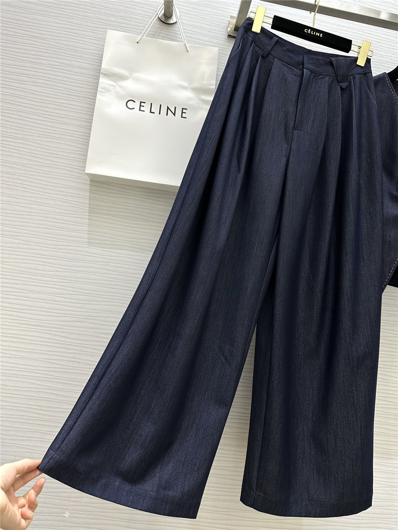 Ce1i*e tencel denim vest + wide-leg pants set replica d&g clothing