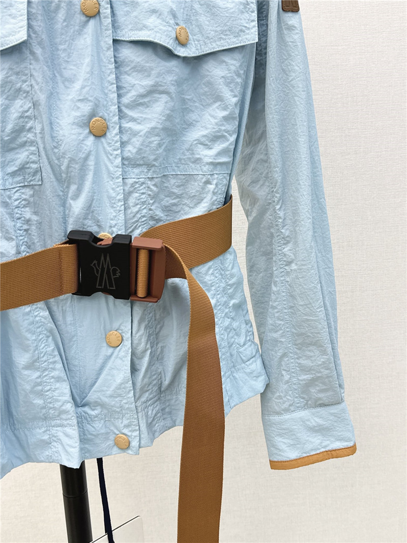 Moncler hemming decorative trench coat replica clothing sites