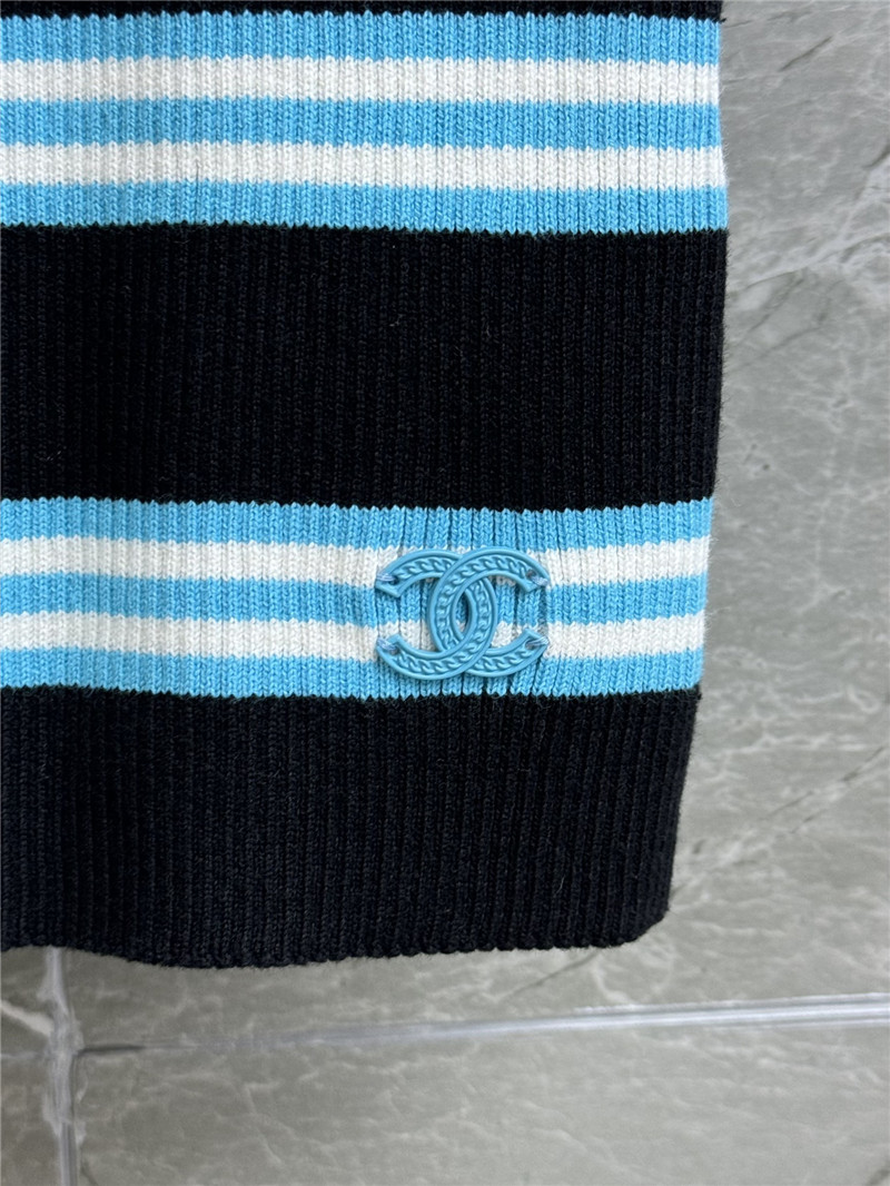 Ch**el contrast striped vest replicas clothes