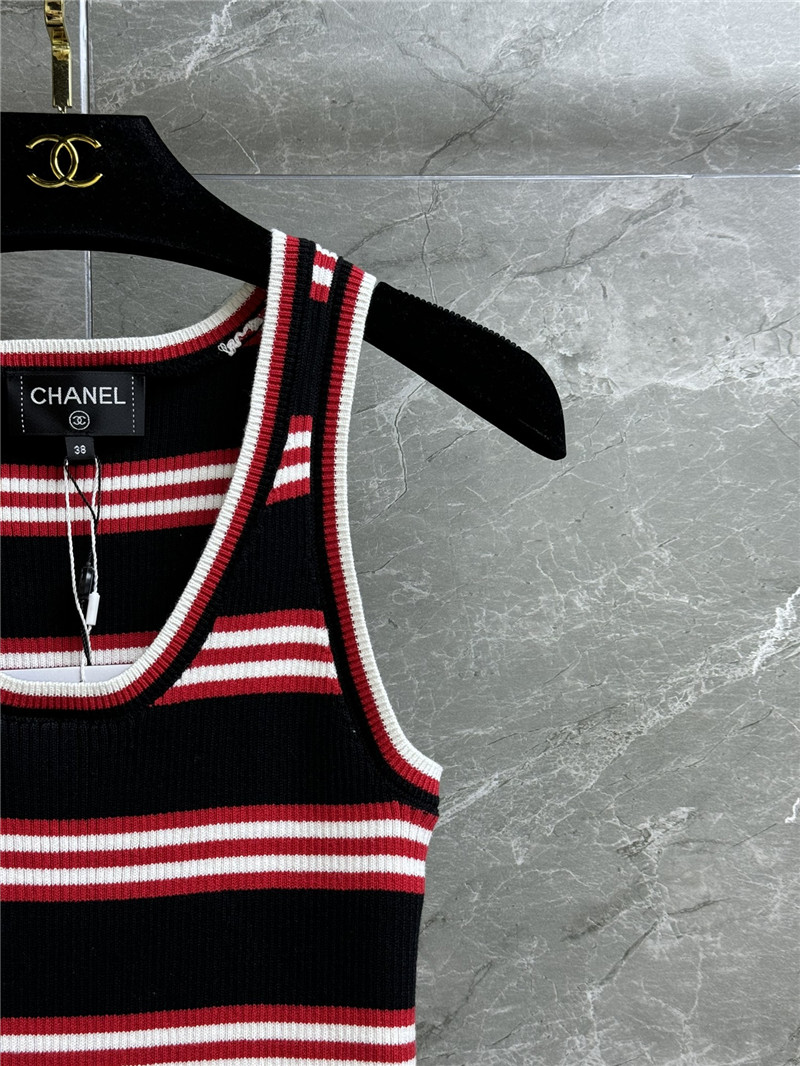 Ch**el contrast striped vest replicas clothes