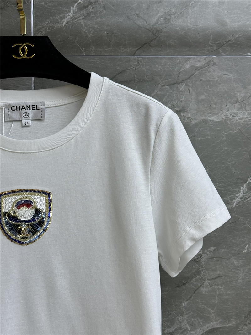 Ch**el sequin embroidered t-shirt replicas clothes