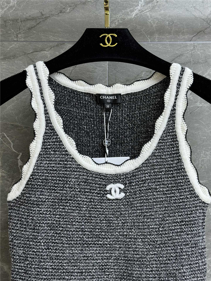 Ch**el contrast lace vest dress replica clothing sites