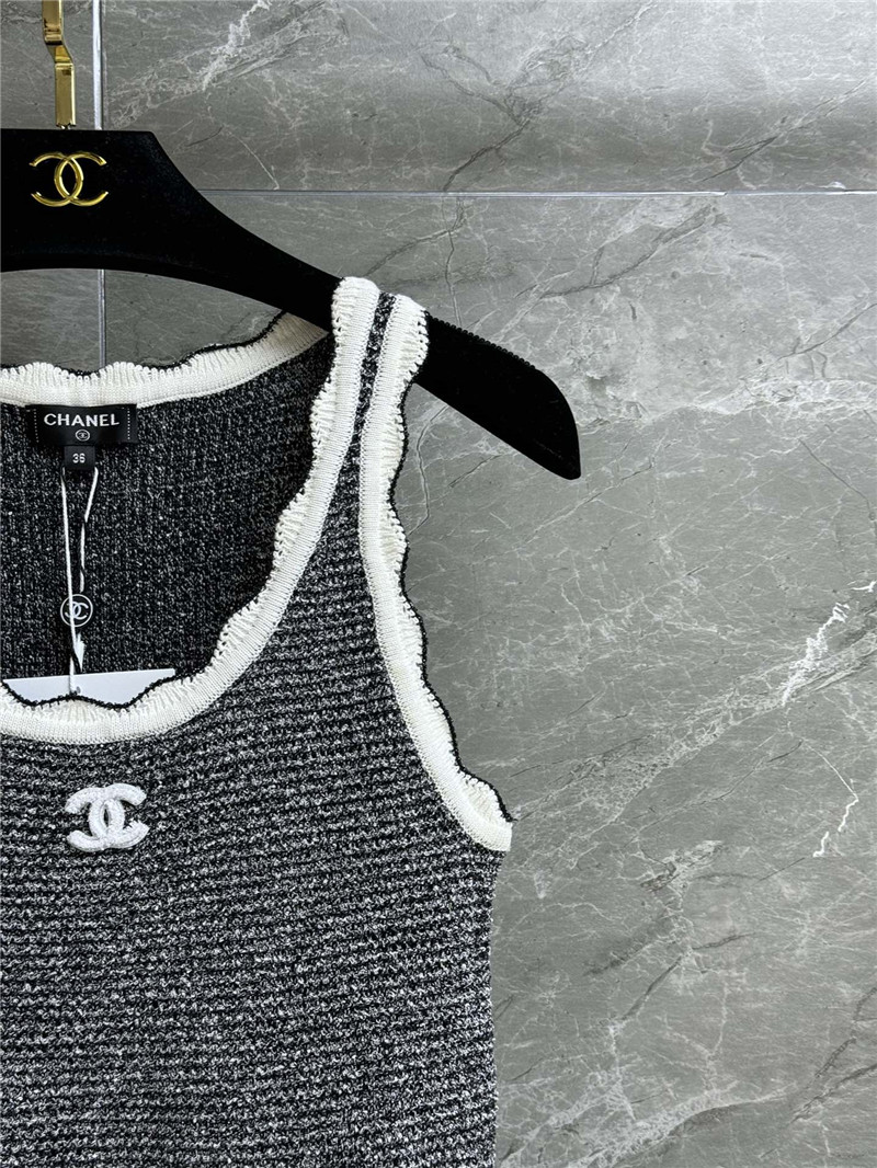 Ch**el contrast lace vest dress replica clothing sites