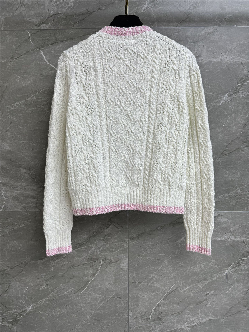 Ch**el color block twist cardigan white