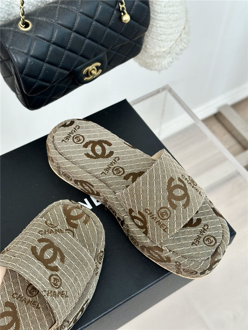 Ch**el logo platform off-white women¡¯s slippers