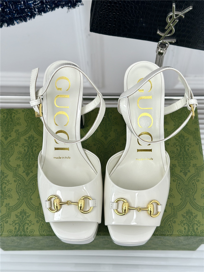 Gvc*1 women’s horsebit white platform sandals