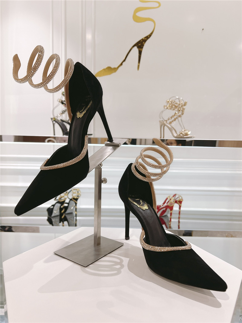 René Caovilla Cleo Wraparound Leather Pumps