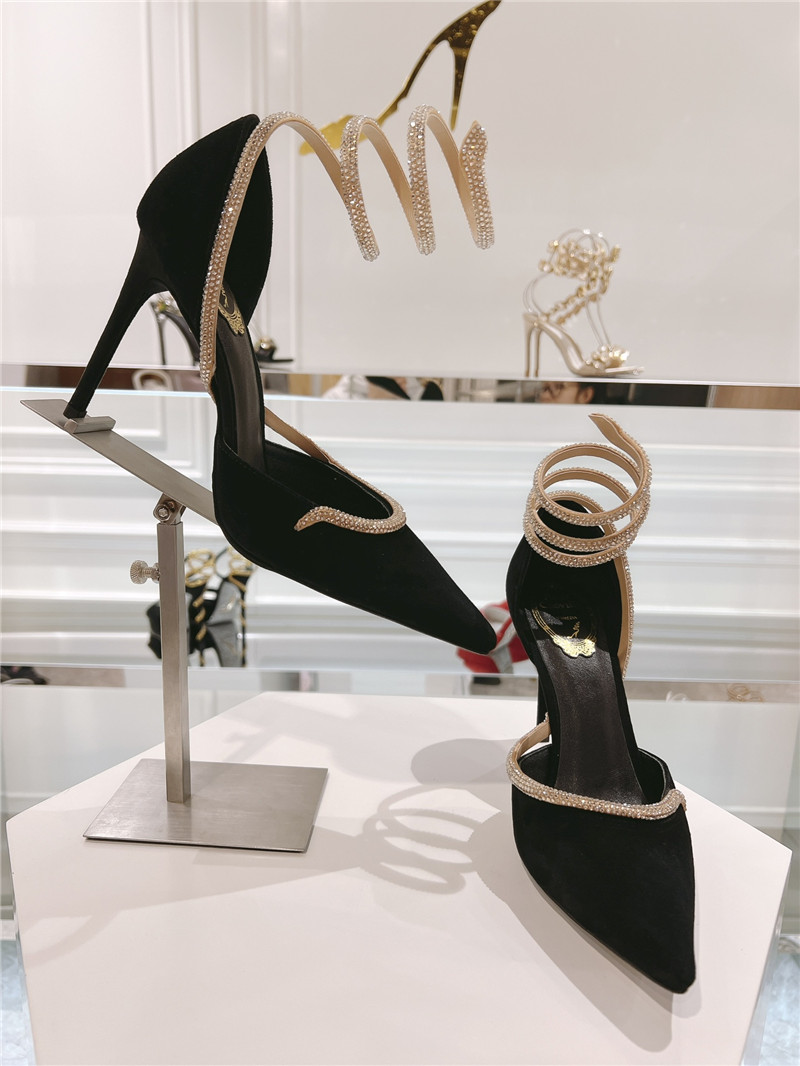 René Caovilla Cleo Wraparound Leather Pumps