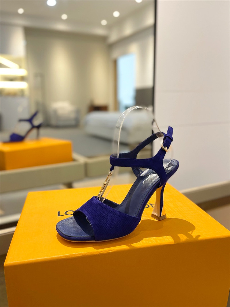 l0vis Vvtt0n blue satin chain sparkle heels sandals