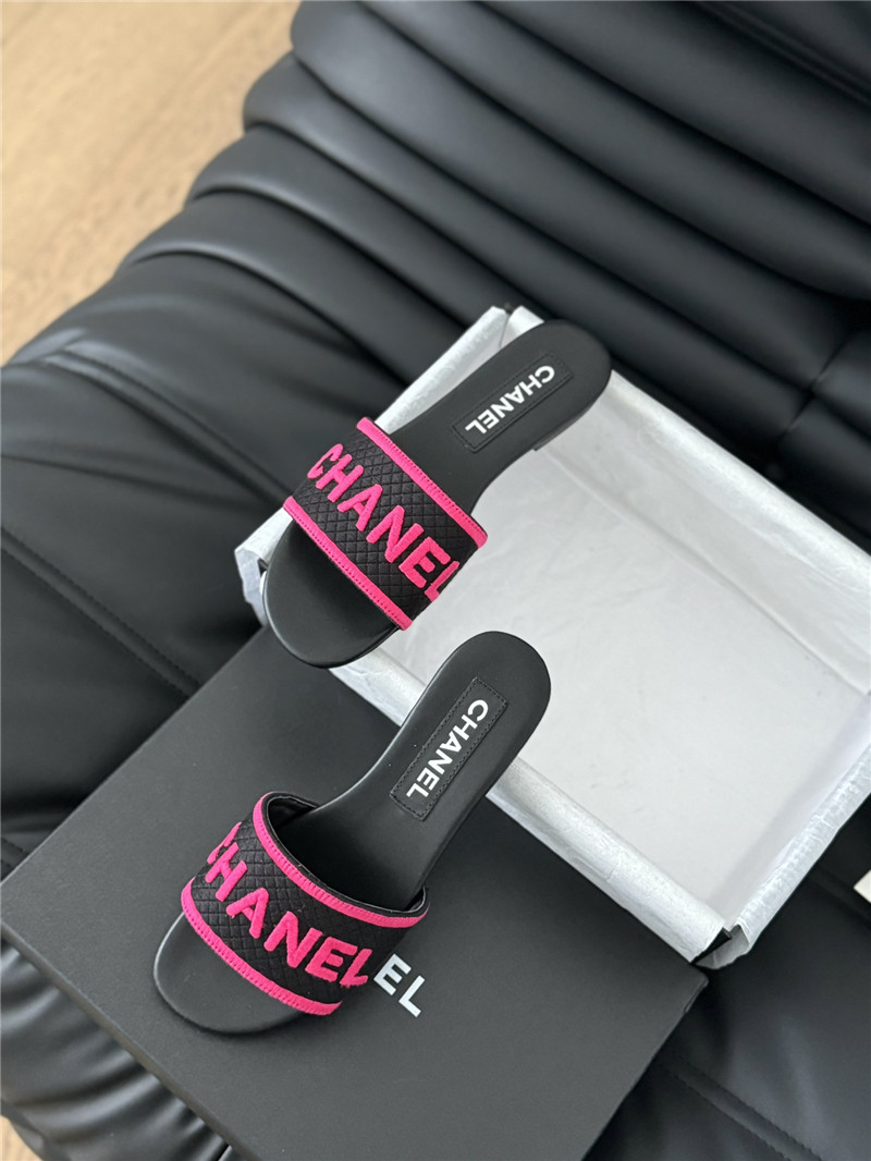 Ch**el woven embroidered logo letter slippers