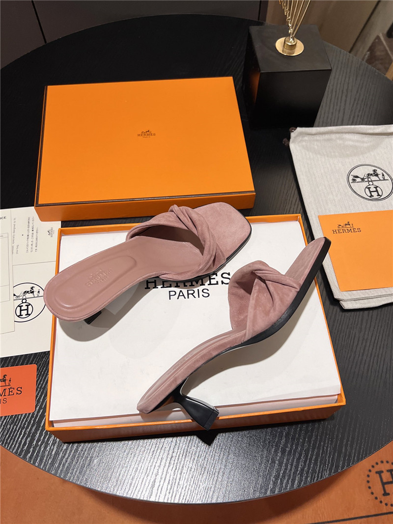 H**me5 pink suede giny 55 sandals