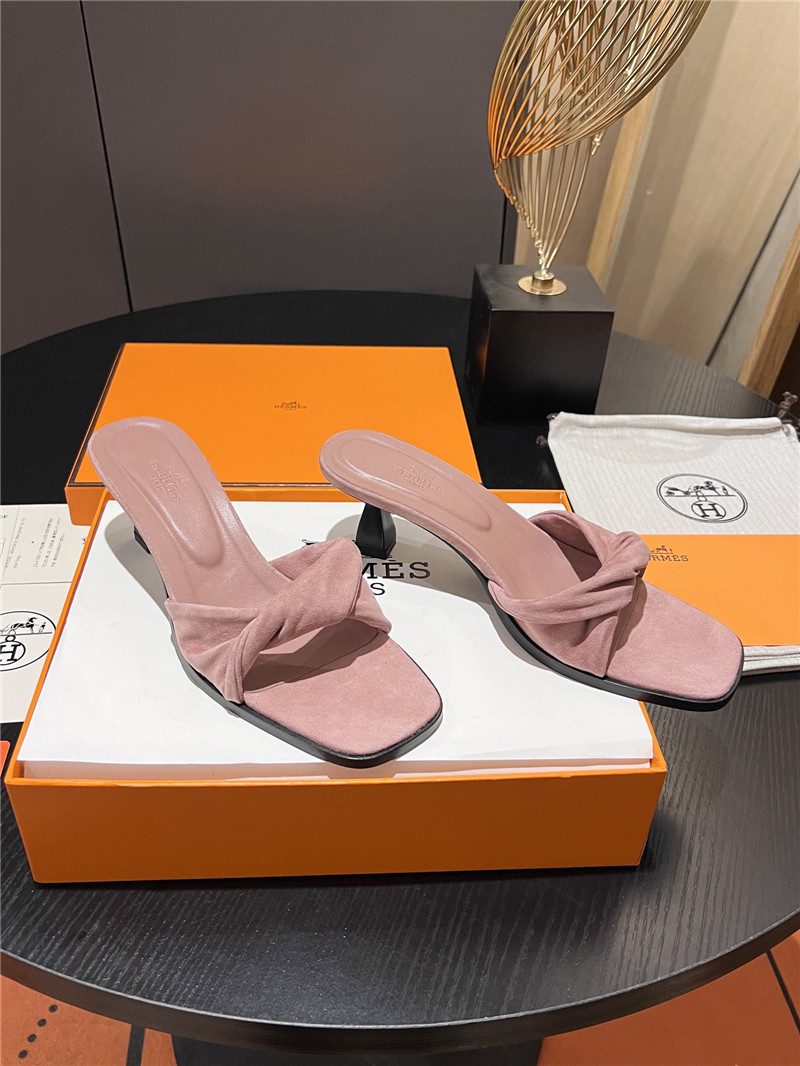 H**me5 pink suede giny 55 sandals