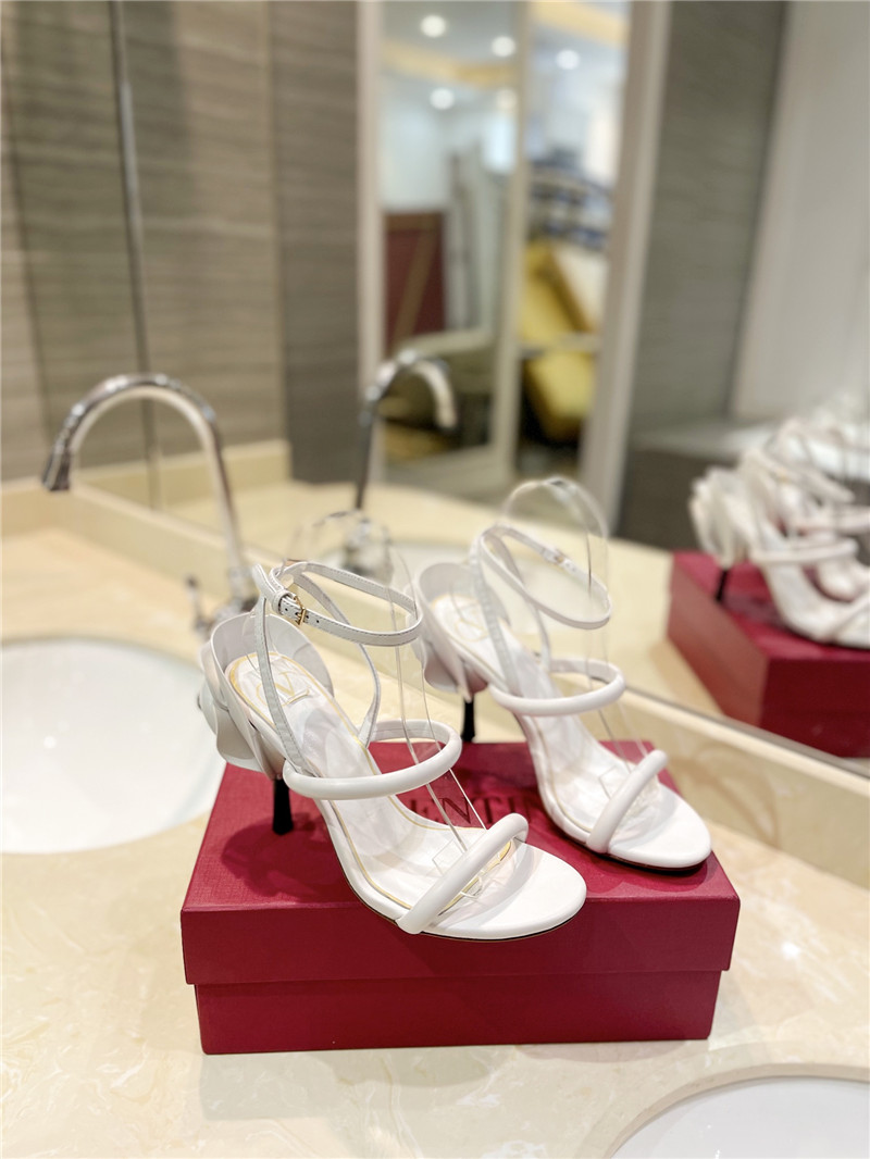 Va1e*ntin0 women’s white heel sandals