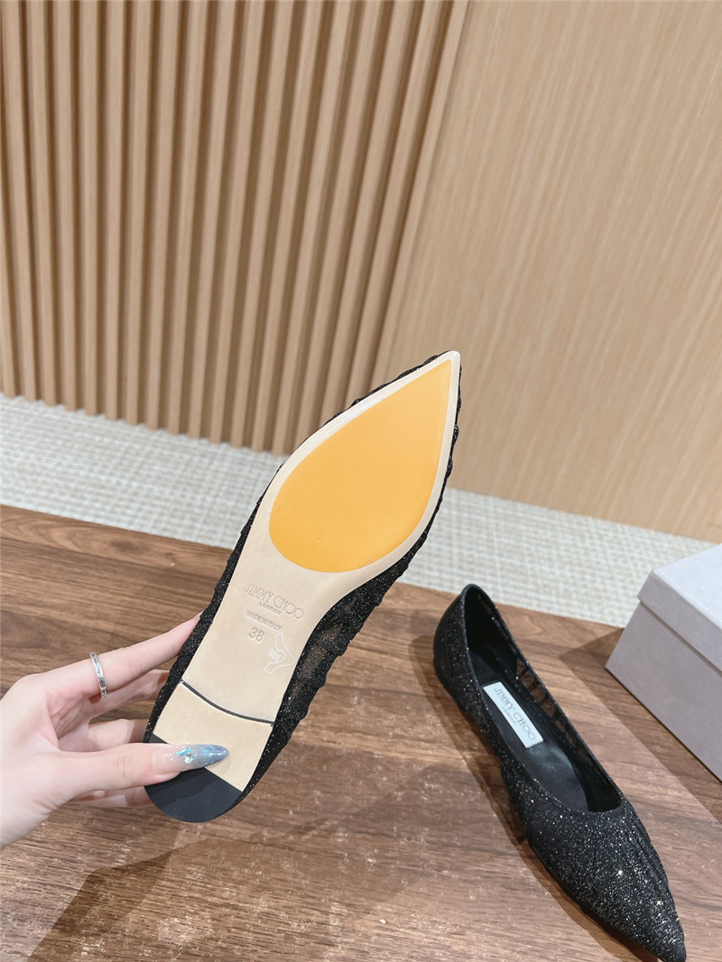 J1m*y Ch00 love mesh flats in black