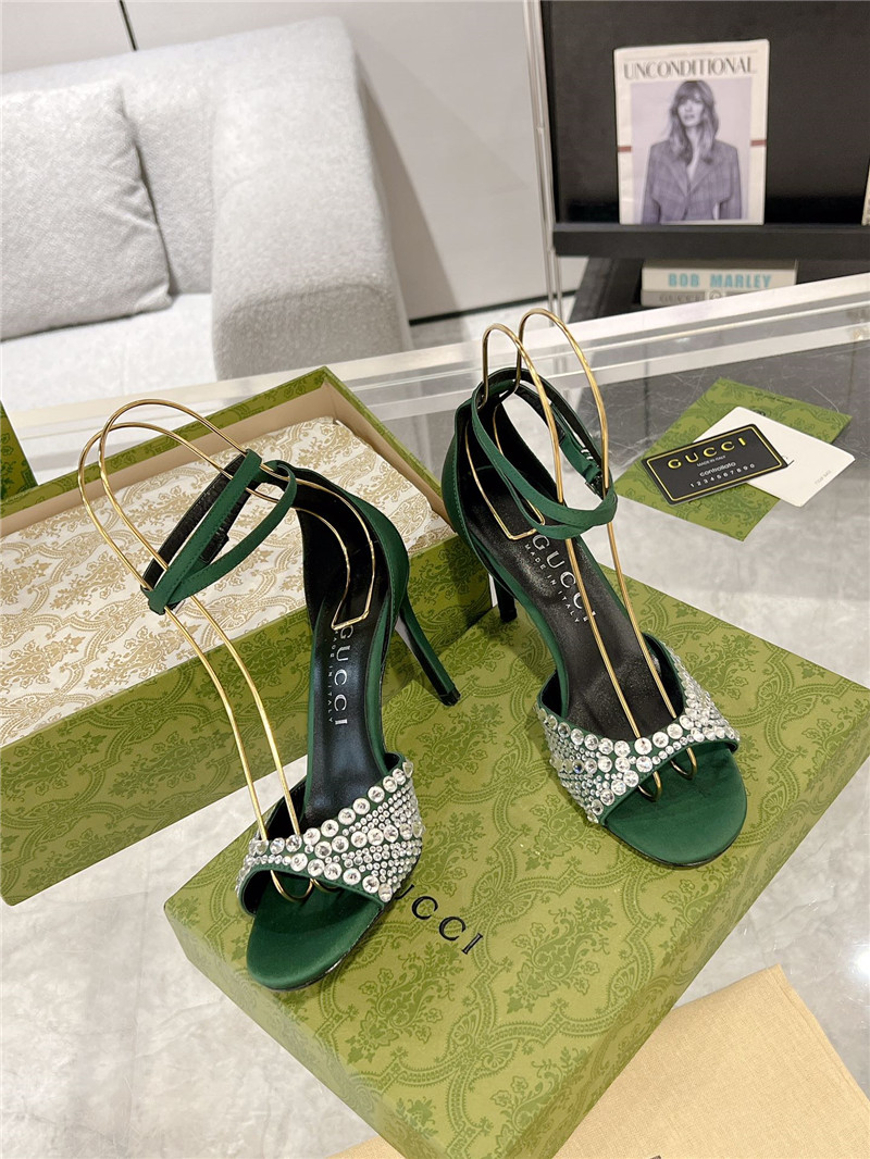 Gvc*1 rhinestone silk sandals replica designer shoes