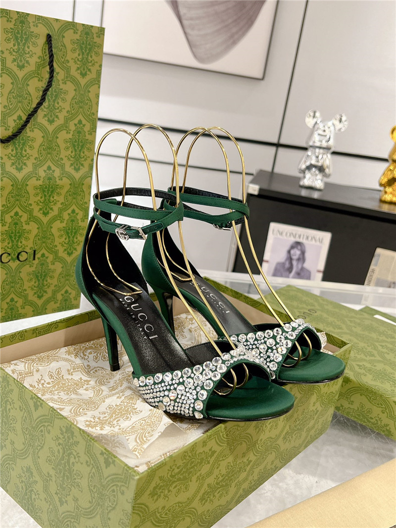 Gvc*1 rhinestone silk sandals replica designer shoes