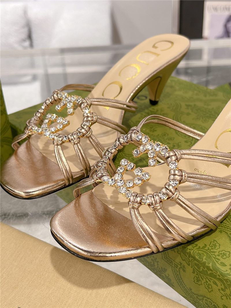 gvc*1 replica shoes crystal D1am0nd embellished high heel sandals