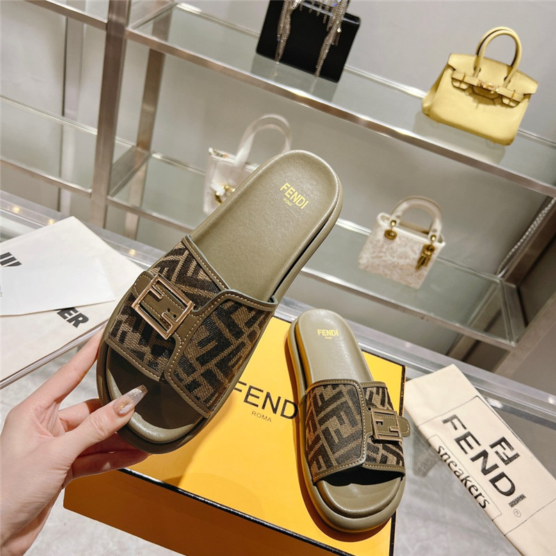 f**di double strap flat slippers Marg*e1a replica shoes