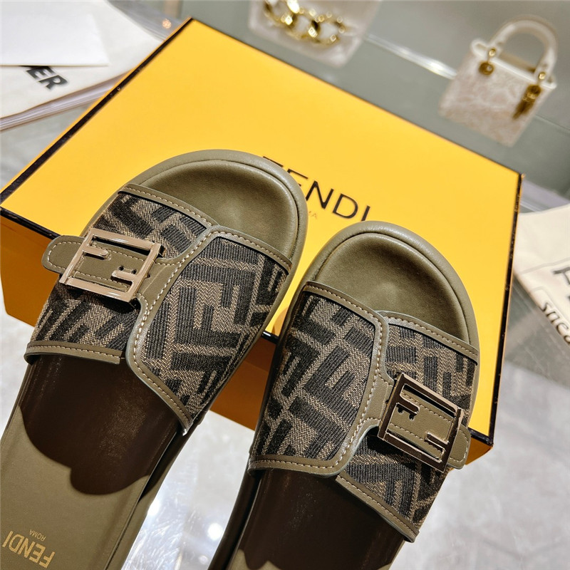 f**di double strap flat slippers Marg*e1a replica shoes
