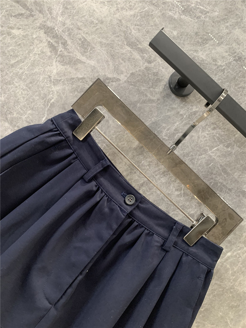 Miu Miu Navy Blue Mini Pleated Skirt